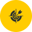 Bullseye icon inside yellow circle
