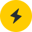 Lightning bolt icon inside yellow circle